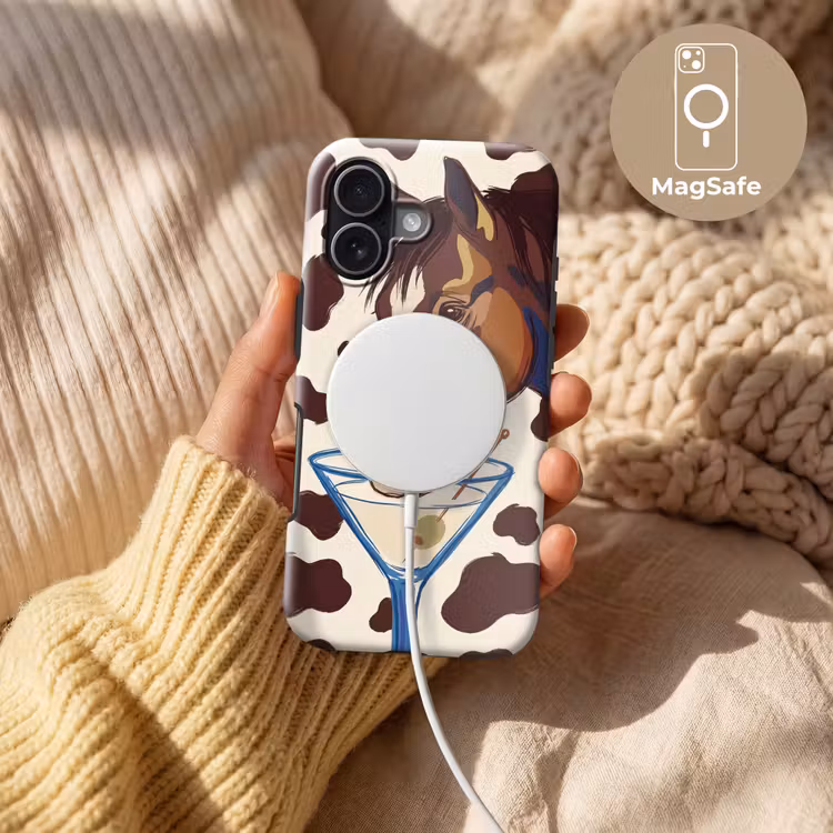Paard - Martini - Dieren - Abstract - Bruin Toughcase MagSafe Apple iPhone 17 klein -USP_MagsafeV