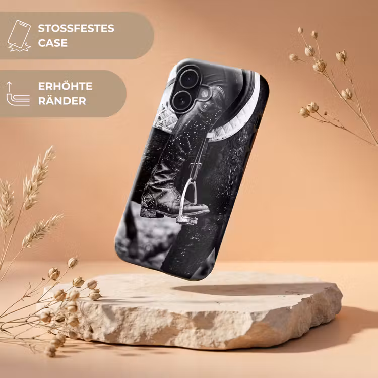 Paard - Sport - Zwart - Wit Toughcase MagSafe Apple iPhone 17 klein -USP_RandenV_DE