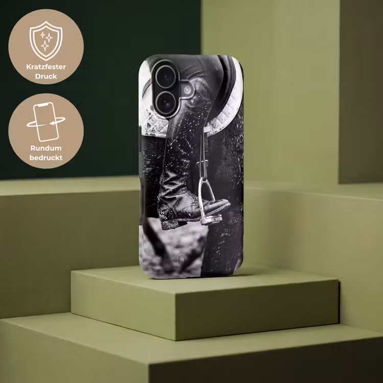 Paard - Sport - Zwart - Wit Toughcase MagSafe Apple iPhone 17 klein -USP_PrintM_DE