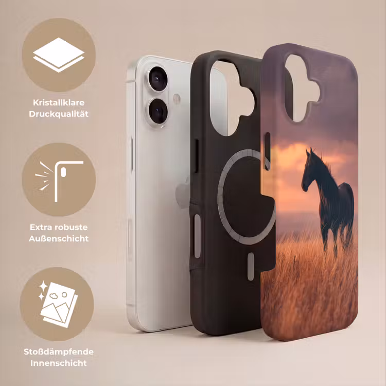 Paard - Wolken - Open veld Toughcase MagSafe Apple iPhone 17 klein -USP_Lagen_DE