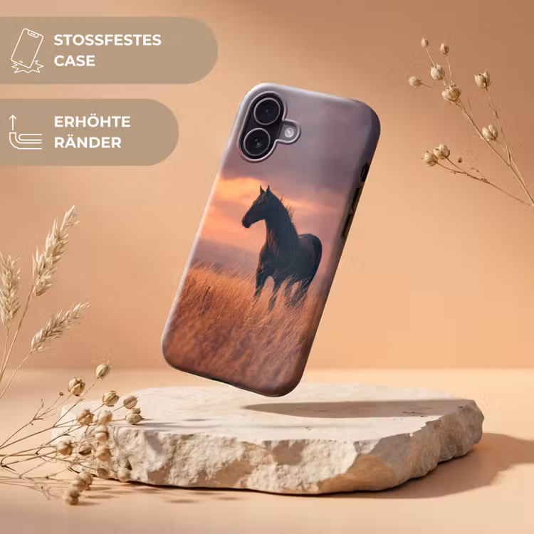 Paard - Wolken - Open veld Toughcase MagSafe Apple iPhone 17 klein -USP_RandenV_DE