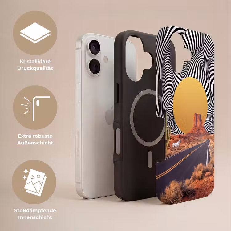 Handyhülle Toughcase - Pferd – Wüste – Natur - Paard - Woestijn - Natuur Toughcase MagSafe Apple iPhone 17 klein