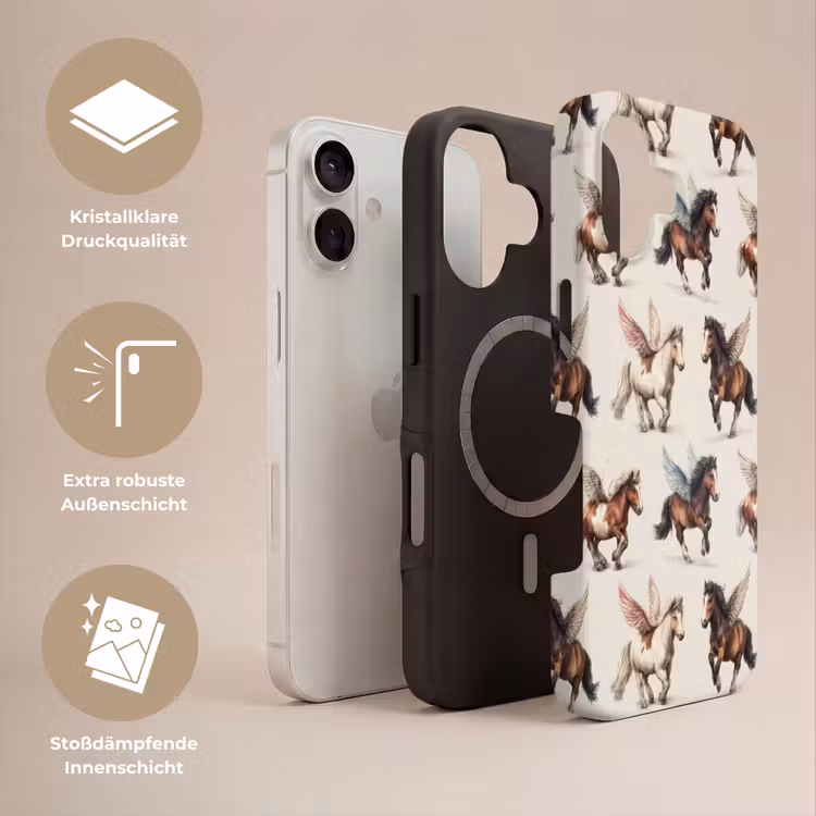 Paarden - Vleugels - Kleurrijk Toughcase MagSafe Apple iPhone 17 klein 1017 -USP_Lagen_DE