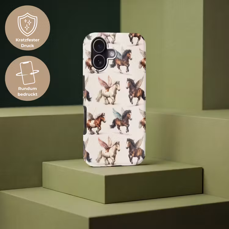 Paarden - Vleugels - Kleurrijk Toughcase MagSafe Apple iPhone 17 klein 1017 -USP_PrintM_DE