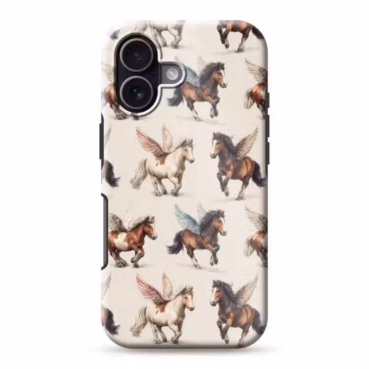 Paarden - Vleugels - Kleurrijk Toughcase MagSafe Apple iPhone 17 klein 1017 -3d