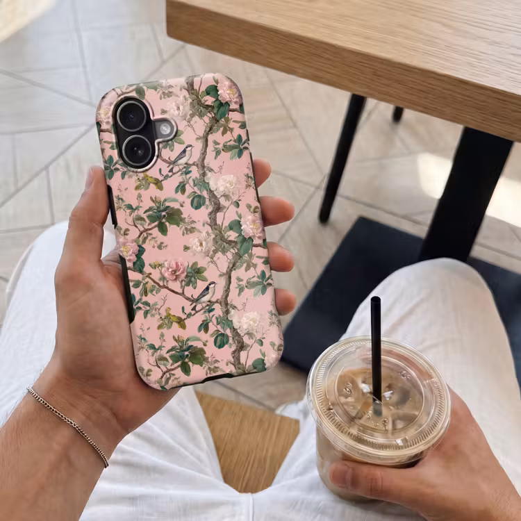 Pioenrozen - Botanisch - Vogel Toughcase MagSafe Apple iPhone 17 klein 1017 -Sfeer1M