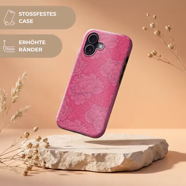 Pioenrozen - Energiek - Roze Toughcase MagSafe Apple iPhone 17 klein 1017 -USP_RandenV_DE