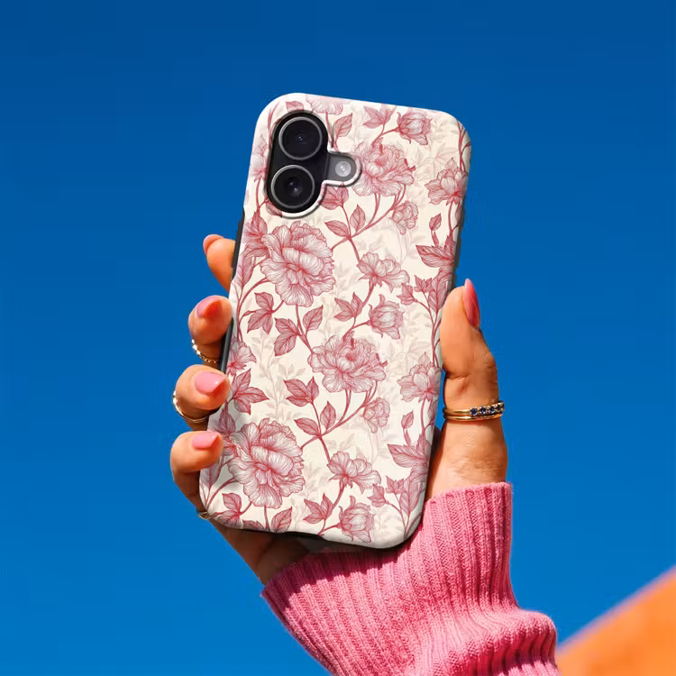 Pioenrozen - Modern - Rood Toughcase MagSafe Apple iPhone 17 klein 1017 -Sfeer1V