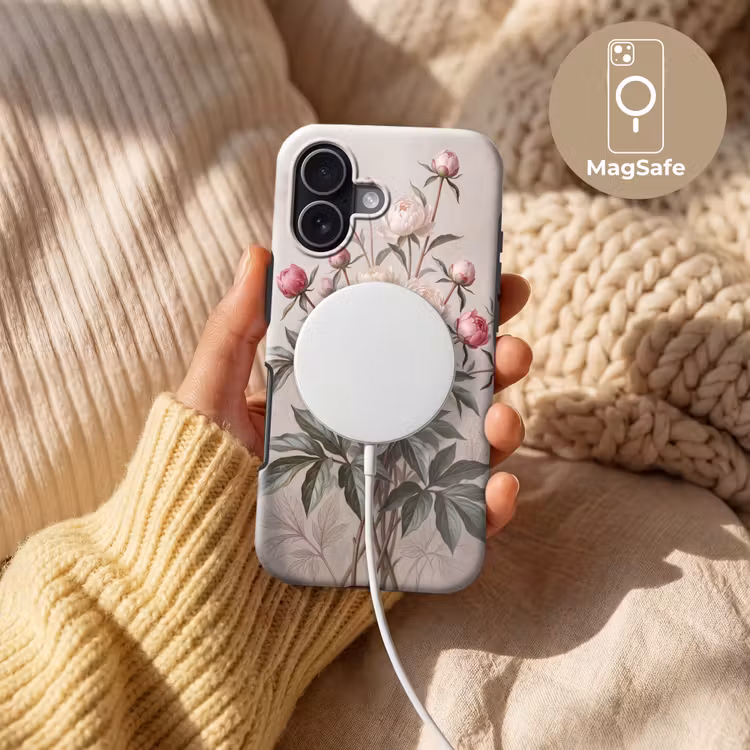 Pioenrozen - Boeket - Roze Toughcase MagSafe Apple iPhone 17 klein -USP_MagsafeV