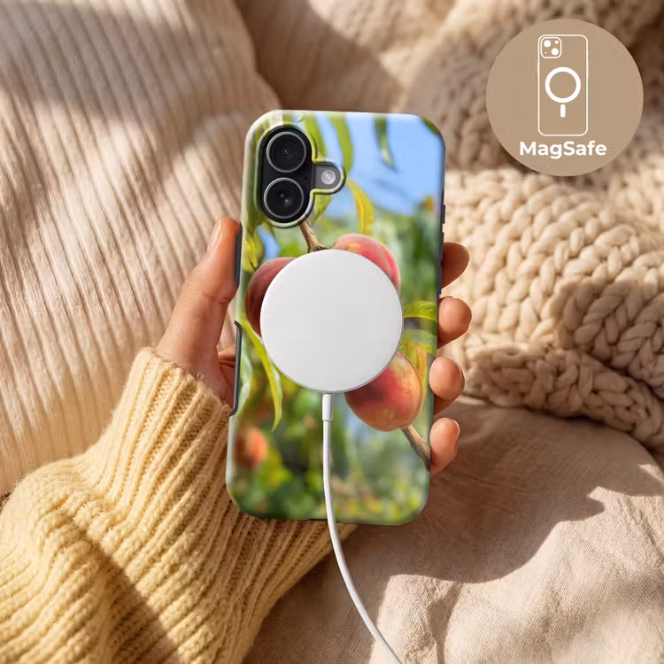 Perzik - Bladeren - Zonlicht Toughcase MagSafe Apple iPhone 17 klein -USP_MagsafeV
