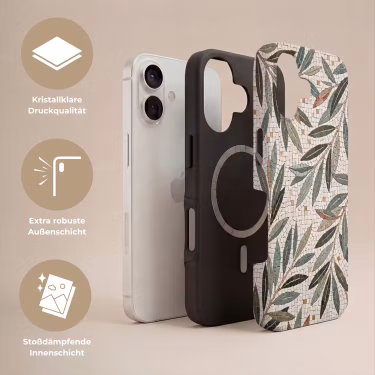 Plant - Blad - Mozaïek - Groen Toughcase MagSafe Apple iPhone 17 klein -USP_Lagen_DE
