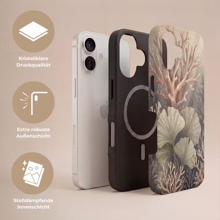 Plant - Bladeren - Zee - Illustratie - Groen Toughcase MagSafe Apple iPhone 17 klein -USP_Lagen_DE