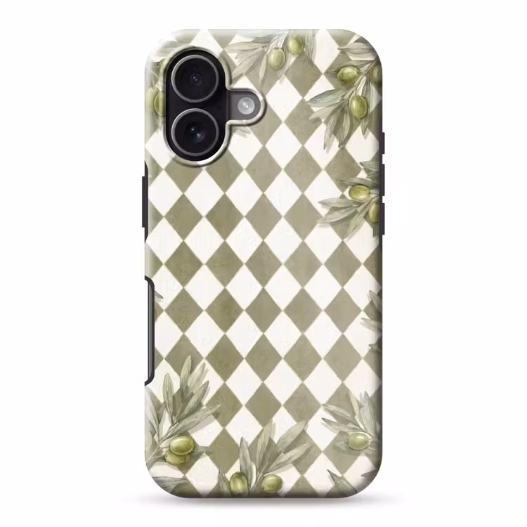 Plant - Olijftakken - Waterverf - Mediterraan - Groen Toughcase MagSafe Apple iPhone 17 klein -3d