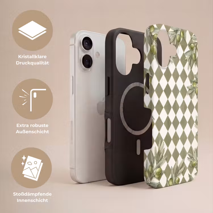 Plant - Olijftakken - Waterverf - Mediterraan - Groen Toughcase MagSafe Apple iPhone 17 klein -USP_Lagen_DE