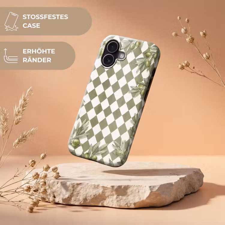 Plant - Olijftakken - Waterverf - Mediterraan - Groen Toughcase MagSafe Apple iPhone 17 klein -USP_RandenV_DE