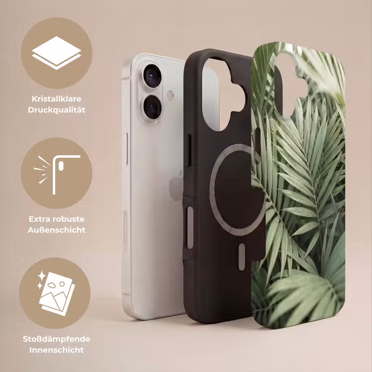 Plant - Palmbladeren - Natuur - Groen Toughcase MagSafe Apple iPhone 17 klein -USP_Lagen_DE