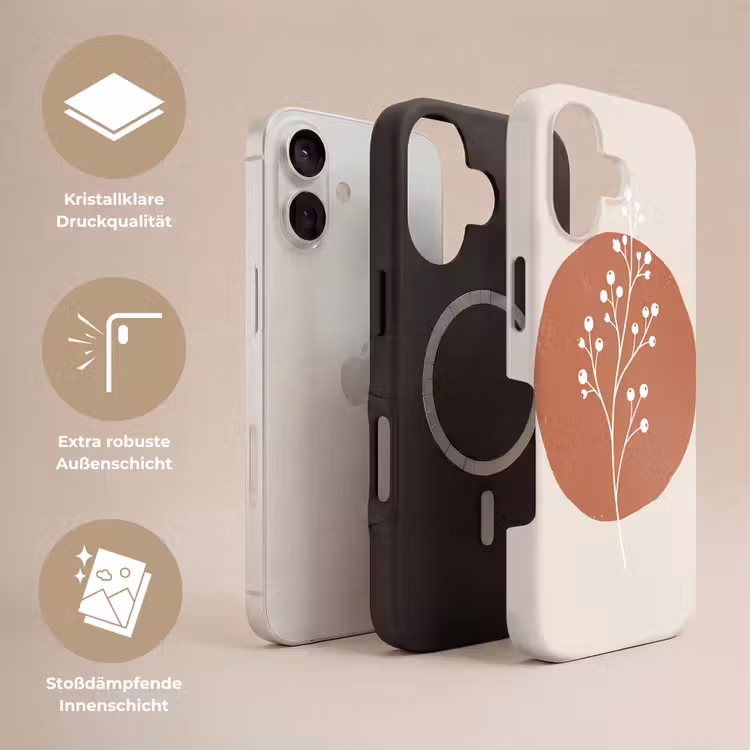 Plant - Tak - Abstract - Modern - Wit Toughcase MagSafe Apple iPhone 17 klein -USP_Lagen_DE