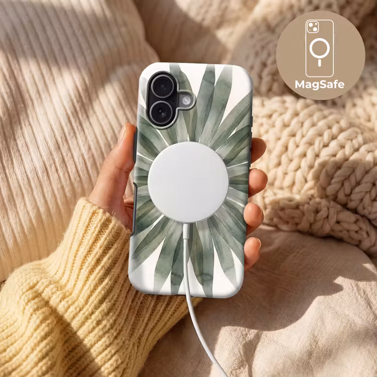Planten - Abstract - Waterverf - Groen - Natuur Toughcase MagSafe Apple iPhone 17 klein -USP_MagsafeV