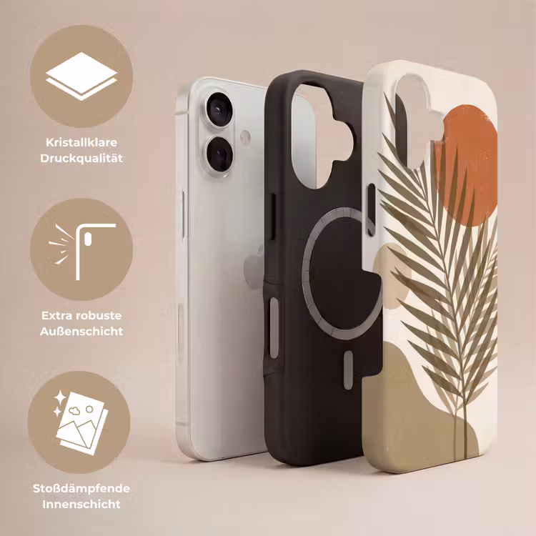 Planten - Bladeren - Abstract - Modern - Beige Toughcase MagSafe Apple iPhone 17 klein -USP_Lagen_DE