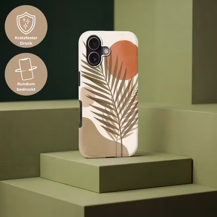 Planten - Bladeren - Abstract - Modern - Beige Toughcase MagSafe Apple iPhone 17 klein -USP_PrintM_DE