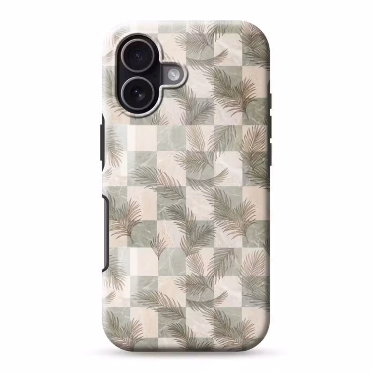 Planten - Bladeren - Marmer - Modern - Groen Toughcase MagSafe Apple iPhone 17 klein -3d