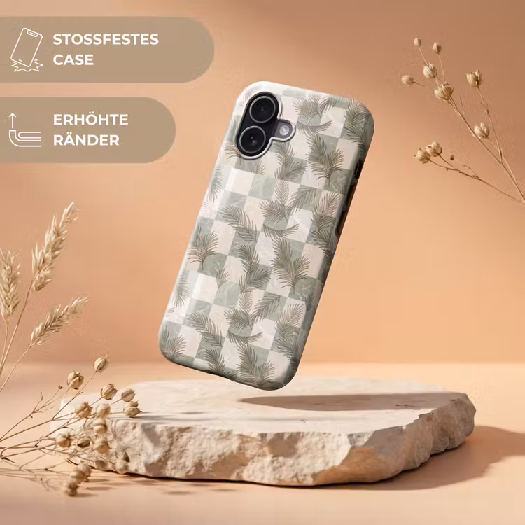 Planten - Bladeren - Marmer - Modern - Groen Toughcase MagSafe Apple iPhone 17 klein -USP_RandenV_DE