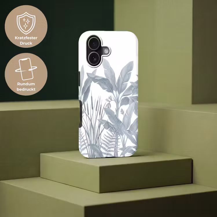 Planten - Bladeren - Natuur - Grijs Toughcase MagSafe Apple iPhone 17 klein -USP_PrintM_DE