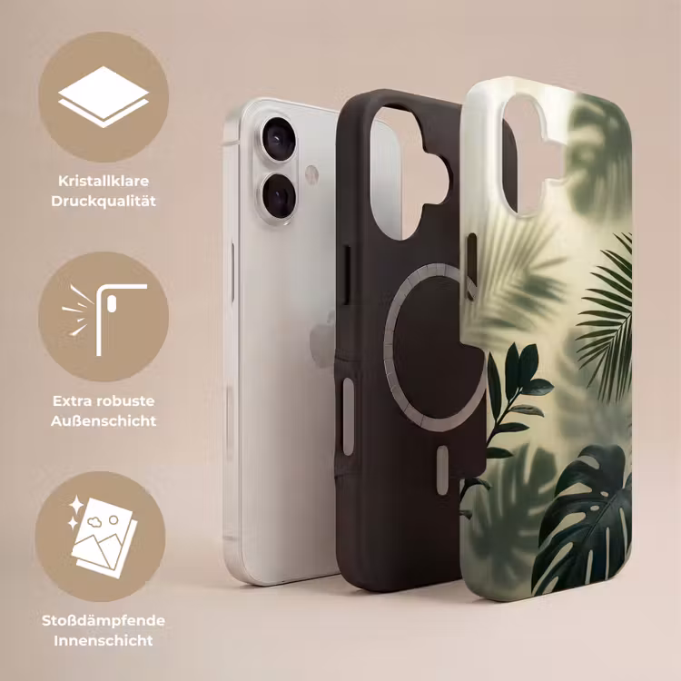 Planten - Bladeren - Schaduwen - Groen - Modern Toughcase MagSafe Apple iPhone 17 klein -USP_Lagen_DE