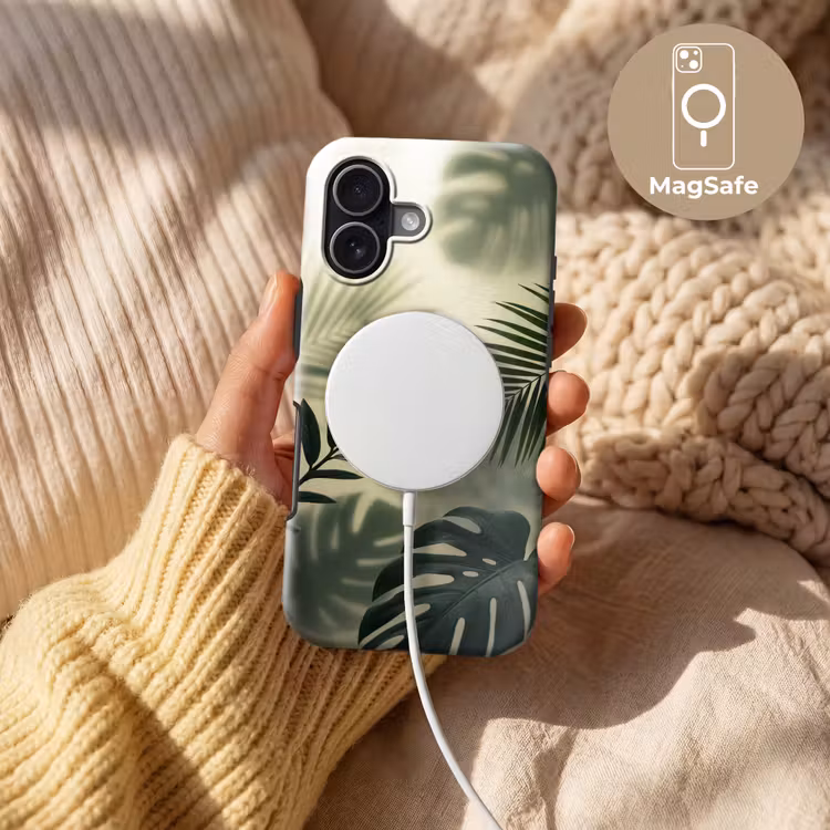 Planten - Bladeren - Schaduwen - Groen - Modern Toughcase MagSafe Apple iPhone 17 klein -USP_MagsafeV