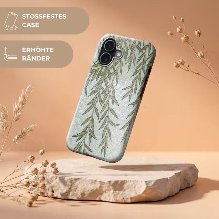 Planten - Mozaïek - Patroon - Groen - Blauw Toughcase MagSafe Apple iPhone 17 klein -USP_RandenV_DE