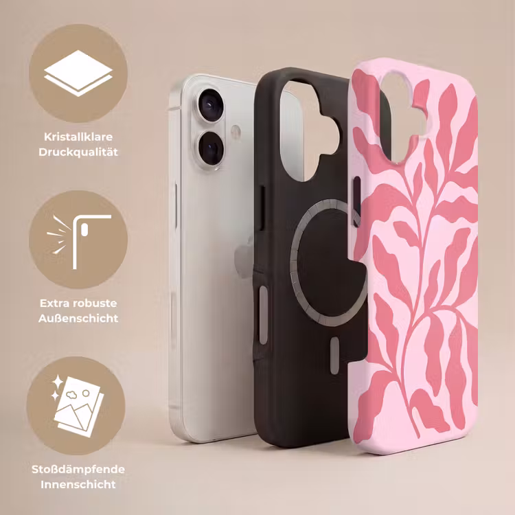 Planten - Organisch - Abstract - Modern - Roze Toughcase MagSafe Apple iPhone 17 klein -USP_Lagen_DE
