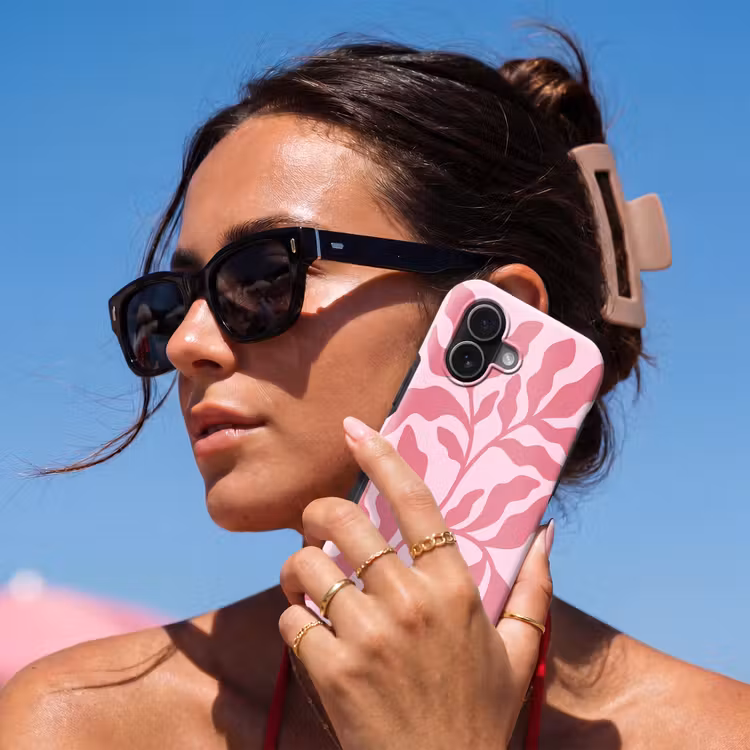 Planten - Organisch - Abstract - Modern - Roze Toughcase MagSafe Apple iPhone 17 klein -Sfeer2V