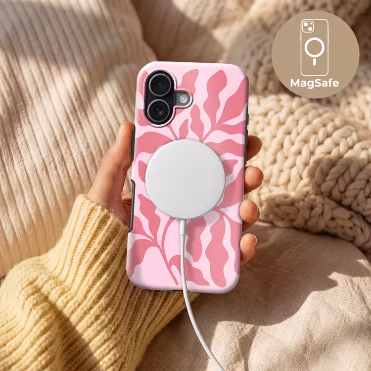 Planten - Organisch - Abstract - Modern - Roze Toughcase MagSafe Apple iPhone 17 klein -USP_MagsafeV