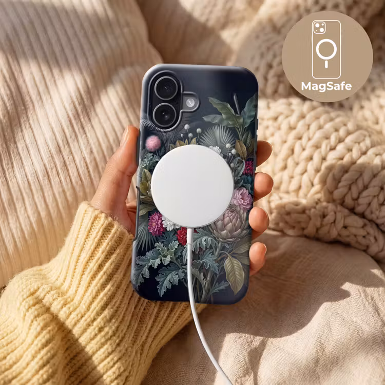 Planten - Tropisch - Botanisch - Donker - Groen Toughcase MagSafe Apple iPhone 17 klein -USP_MagsafeV