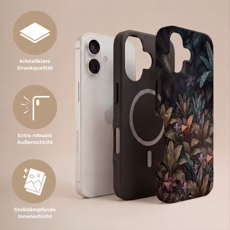 Planten - Tropisch - Jungle - Donker - Natuur Toughcase MagSafe Apple iPhone 17 klein -USP_Lagen_DE