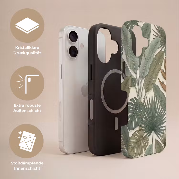 Planten - Tropisch - Natuur - Illustratie - Groen Toughcase MagSafe Apple iPhone 17 klein -USP_Lagen_DE