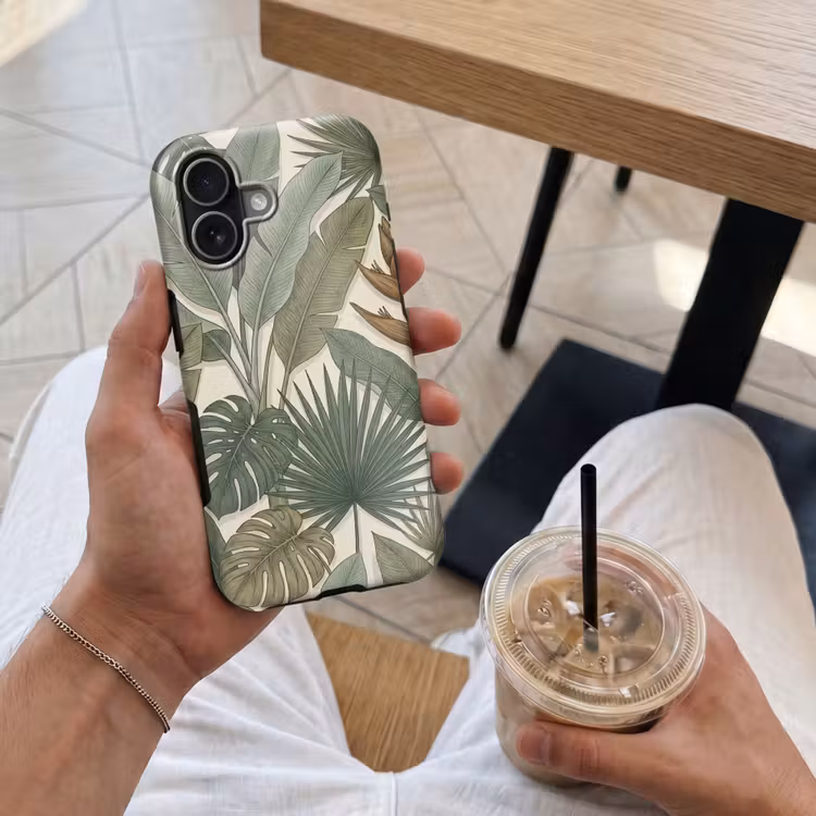 Planten - Tropisch - Natuur - Illustratie - Groen Toughcase MagSafe Apple iPhone 17 klein -Sfeer1M