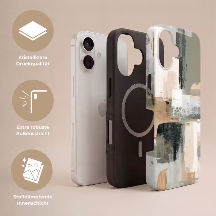 Penseelstreken - Abstract - Aardetinten Toughcase MagSafe Apple iPhone 17 klein -USP_Lagen_DE