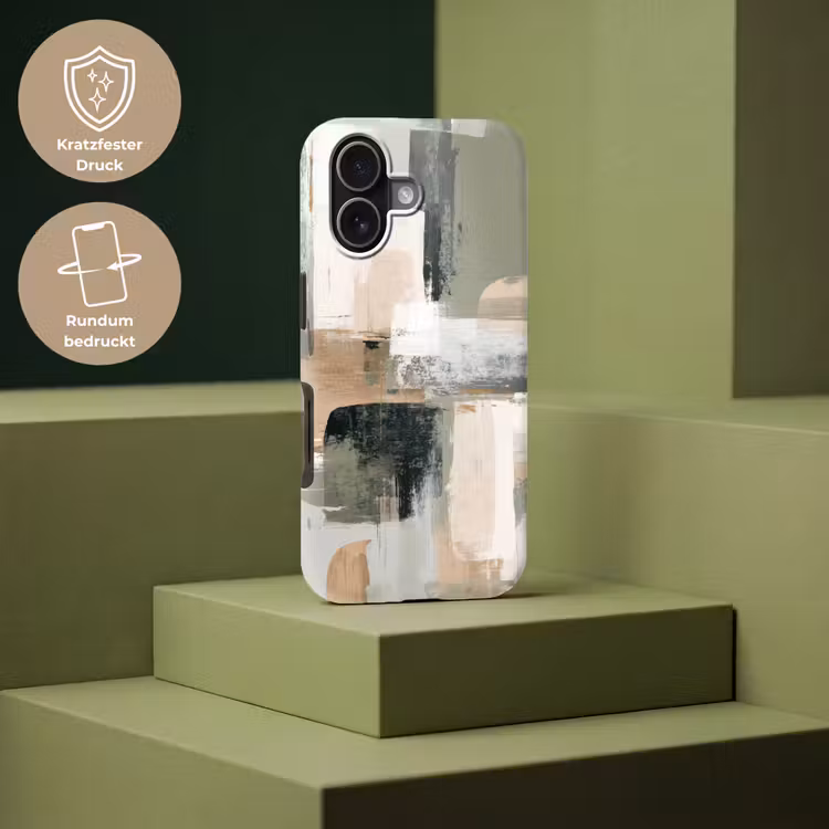 Penseelstreken - Abstract - Aardetinten Toughcase MagSafe Apple iPhone 17 klein -USP_PrintM_DE