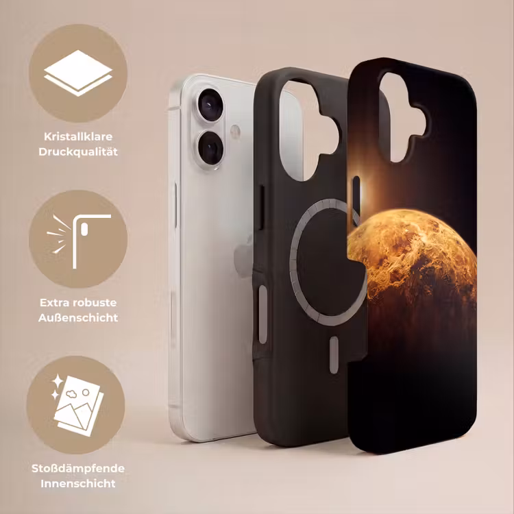 Handyhülle Toughcase - Planet – Weltraum – Orange - Planeet - Ruimte - Oranje Toughcase MagSafe Apple iPhone 17 klein