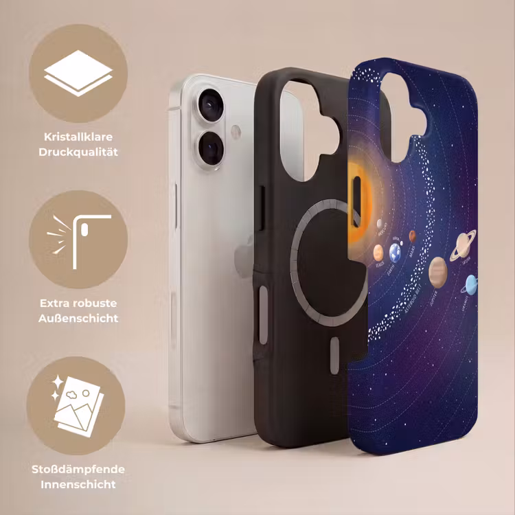 Planetenstelsel - Ruimte - Illustratie Toughcase MagSafe Apple iPhone 17 klein -USP_Lagen_DE