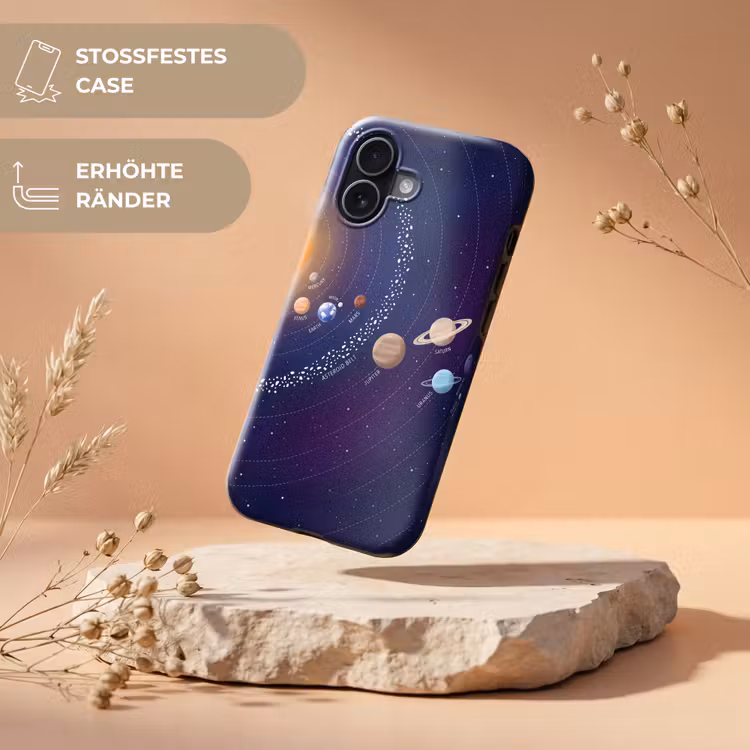Planetenstelsel - Ruimte - Illustratie Toughcase MagSafe Apple iPhone 17 klein -USP_RandenV_DE