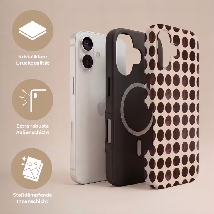 Stippen - Patroon - Bruin Toughcase MagSafe Apple iPhone 17 klein 1017 -USP_Lagen_DE