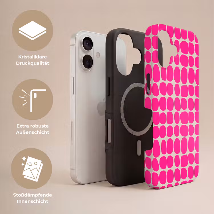 Stippen - Patroon - Roze Toughcase MagSafe Apple iPhone 17 klein 1017 -USP_Lagen_DE