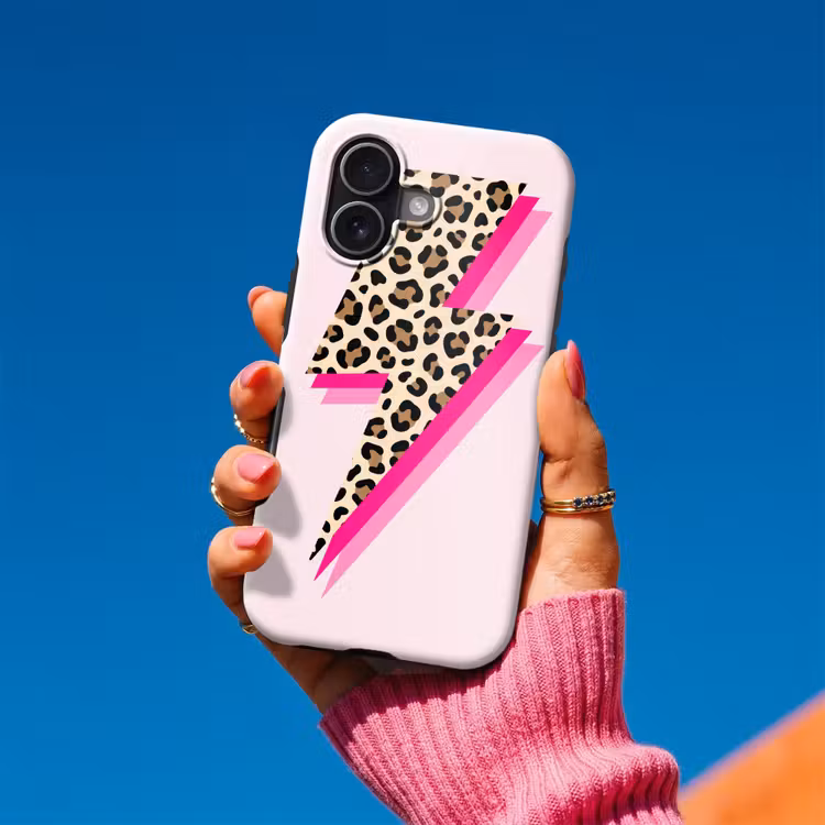 Stippen - Roze - Bliksem Toughcase MagSafe Apple iPhone 17 klein -Sfeer1V