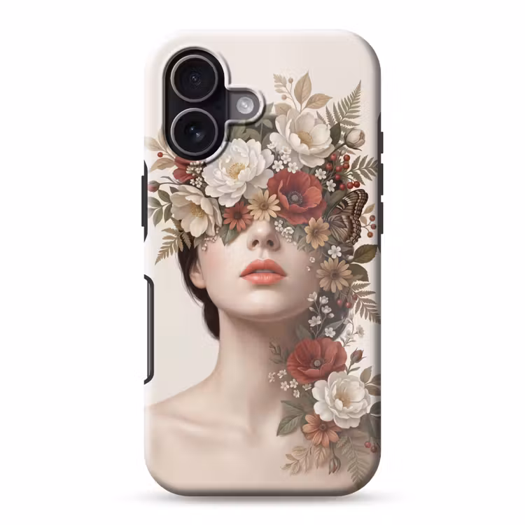 Portret - Bloemen - Cremé Toughcase MagSafe Apple iPhone 17 klein -3d