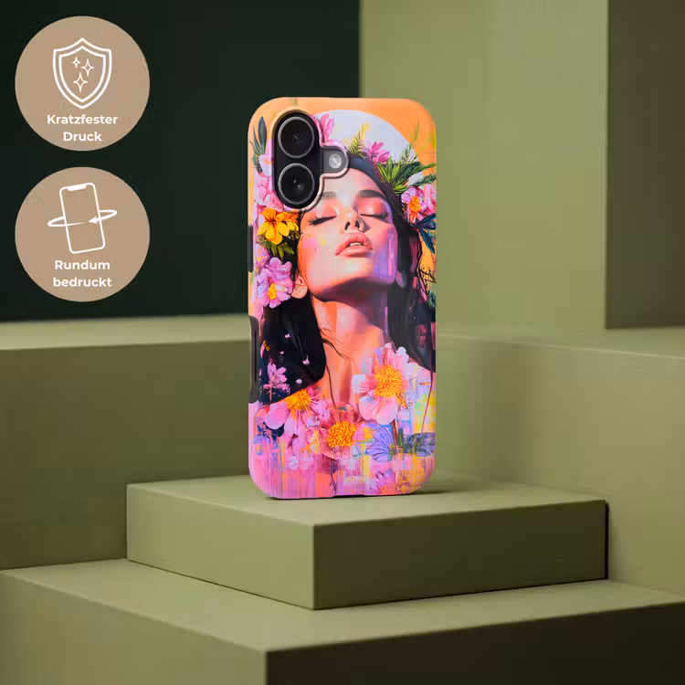 Portret - Bloemenkroon - Vrouw Toughcase MagSafe Apple iPhone 17 klein -USP_PrintM_DE