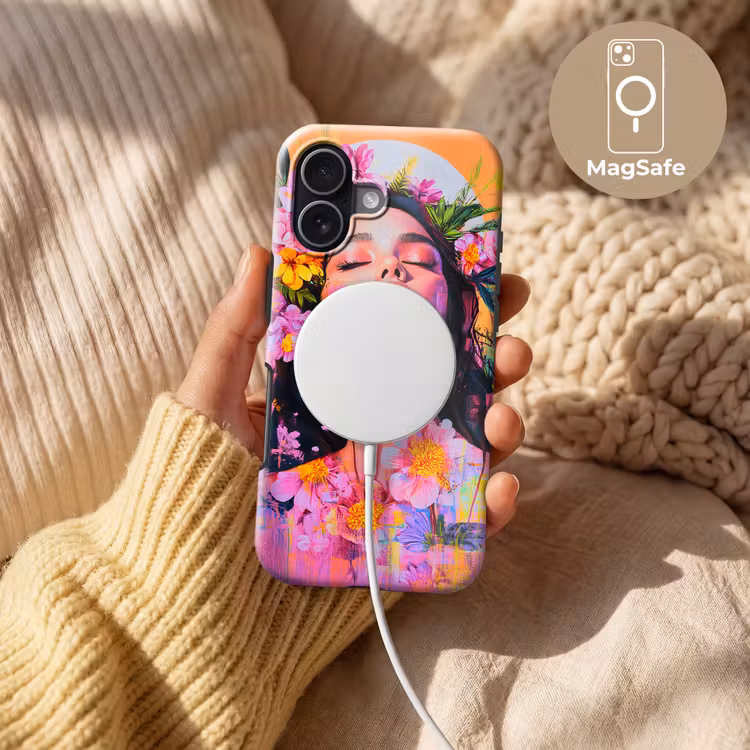Portret - Bloemenkroon - Vrouw Toughcase MagSafe Apple iPhone 17 klein -USP_MagsafeV