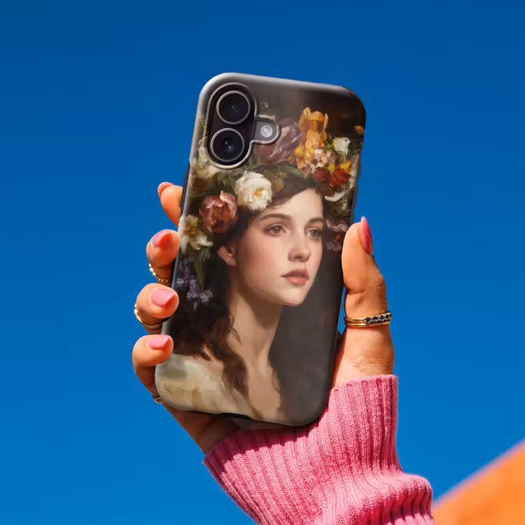 Portret - Vrouw - Bloemen Toughcase MagSafe Apple iPhone 17 klein -Sfeer1V