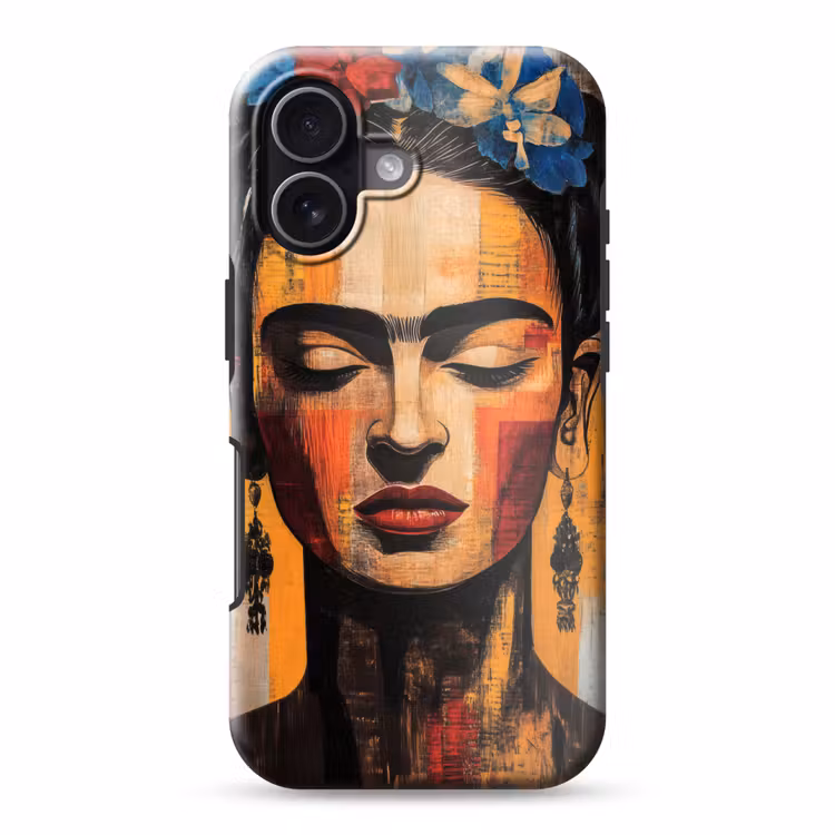 Portret - Vrouw - Bloemen Toughcase MagSafe Apple iPhone 17 klein -3d